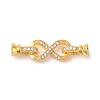 Rack Plating Brass Micro Pave Cubic Zirconia Fold Over Clasps KK-K377-12G-1