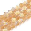 Imitate Austrian Crystal Bicone Frosted Glass Beads Strands EGLA-A039-T4mm-MB18-1