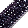 Electroplate Transparent Glass Beads Strands EGLA-A035-T8mm-A15-1