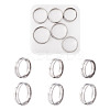 6Pcs 6 Style 202 & 201 Stainless Steel Stainless Steel Grooved Finger Ring for Men Women RJEW-YS0001-01-1