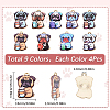 36Pcs 9 Colors Printed Alloy Enamel Pendants ENAM-SC0005-42-2