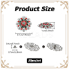 20Pcs Flower Zinc Alloy & Rhinestone & Glass Rivets BUTT-NB0001-84B-2