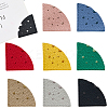 16Pcs 8 Colors PU Leather Fan Bookmarks AJEW-CL0001-23-1