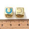 Rack Plating Brass Micro Pave Cubic Zirconia Beads KK-P268-01G-04-2