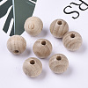 Undyed Natural Beech Wood Beads X-WOOD-T020-01D-5