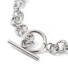 Non-Tarnish 304 Stainless Steel Textured Rolo Chain Bracelet BJEW-K226-02P-3