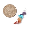 6Pcs Mixed Gemstone Chip Beaded Pendants Set PALLOY-JF02769-01-2