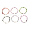 6Pcs 6 Colors Baking Paint Synthetic Turquoise Round & Cross Beads Stretch Bracelets for Men Women BJEW-JB12339-2