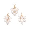 Natural Cultured Freshwater Pearl Rice Beaded Grape Pendants PALLOY-TA00337-1