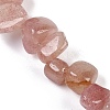 Natural Strawberry Quartz Nuggets Beads Strands G-B125-A21-01-3