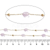 Natural Dyed Jade & 304 Stainless Steel Beads Link Chains CHS-K021-08B-02-3