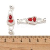 Brass Micro Pave Clear Cubic Zirconia Fold Over Clasps KK-U037-13P-3