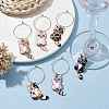 7pcs Cat Alloy Pendants Wine Glass Charms Sets AJEW-JO00252-5