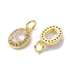Brass Micro Pave Clear Cubic Zirconia Charms KK-K360-17G-2