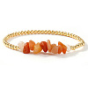 Brass & Natural Carnelian Chip Beads Stretch Bracelets for Women DR0558-10-1