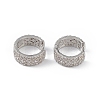 Clear Cubic Zirconia Thick Hoop Earrings EJEW-L234-072P-1