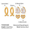 3 Pairs 304 Stainless Steel Earring Sets VB5348-4-1