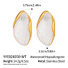 304 Stainless Steel Resin Teardrop Stud Earrings for Women RA7191-2-2