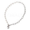 201 Stainless Steel Thank You Heart Pendant Necklaces NJEW-JN05704-4