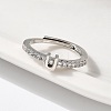 S925 Sterling Silver Adjustable Letter Rings for Women RJEW-M068-01P-U-5