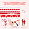 3 Rolls 5 Styles Valentine's Day Polyester Lace Ribbons OCOR-TA0002-19-4