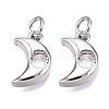 Brass Micro Pave Cubic Zirconia Charms KK-E068-VB229-B-1