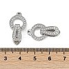 Brass Clear Cubic Zirconia Fold Over Clasps KK-Z078-09P-3