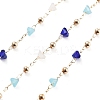 Handmade Brass & Glass Bead Chains CHC-L051-03KCG-02-1