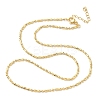 2MM Round Dog Bone Shape Brass Link Chain Necklaces for Women NJEW-K271-17G-2