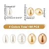 180Pcs 5 Style Glass Imitation Pearl Beads GLAA-AR0001-64-2
