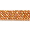 Electroplate Transparent Glass Beads Strands GLAA-H021-01A-FR06-2