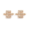 Brass Micro Pave Cubic Zirconia Letter Links ZIRC-I042-16G-E-1