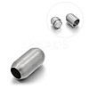 Tarnish Resistant Matte 304 Stainless Steel Barrel Magnetic Clasps with Glue-in Ends LS-STAS-E089-06C-1