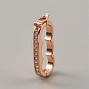 Brass Micro Pave Clear Cubic Zirconia Peanut Enhancer Clasps FIND-WH0139-238RG-1