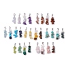 28Pcs 28 Styles Natural Mixed Gemstone Chip Pendants PALLOY-JF02817-1