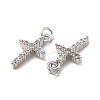 Brass Micro Pave Cubic Zirconia Pendants KK-E068-VB272-3