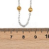 304 Stainless Steel 3MM Round Bead Cable Chain Necklaces for Women NJEW-G177-03B-GP-5