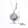 Exquisite vintage mermaid pendant necklace with colorful crystals and hollow design. OS1205-1-1