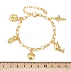 304 Stainless Steel Charm Bracelets BJEW-D359-01G-3