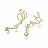Brass Cubic Zirconia Cuff Earrings EJEW-R114-021-NF-2