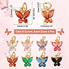16Pcs 8 Colors Rack Plating Brass Inlaid Cubic Zirconia Charms KK-DC0001-82-2