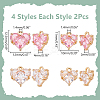8Pcs 4 Styles Brass Charms KK-WR0001-60-2