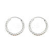 Brass Textured Hoop Earrings EJEW-F378-03B-S-2