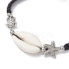 7Pcs 7 Colors Natural Cowrie Shell Braided Bead Bracelets for Women BJEW-JB11765-5