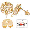 10Pcs Brass Micro Pave Cubic Zirconia Stud Earring Findings KK-BBC0005-24-1