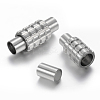 Tarnish Resistant Column 304 Stainless Steel Magnetic Clasps with Glue-in Ends STAS-E108-42P-1