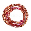 Electroplated Opaque Glass Beads Strands X-EGLA-L015-FR-B24-01-3