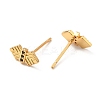 Black Cubic Zirconia Bowknot Stud Earrings EJEW-F281-28G-3
