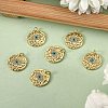 6Pcs Brass Micro Pave Clear Cubic Zirconia Pendants ZIRC-SZ0001-74-5