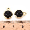 Natural Black Onyx Half Round Charms STAS-N109-213F-G-3
